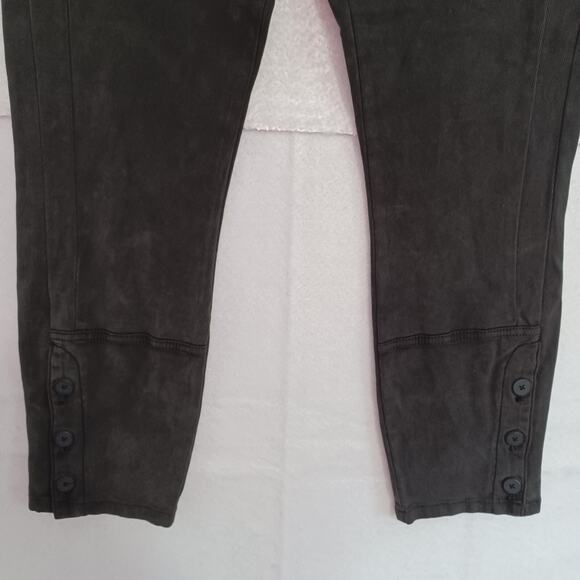 Anthropologie Button Leg Utility Pant Size 29 Black Soft Lyocell Blend Twill NEW - Picture 5 of 11
